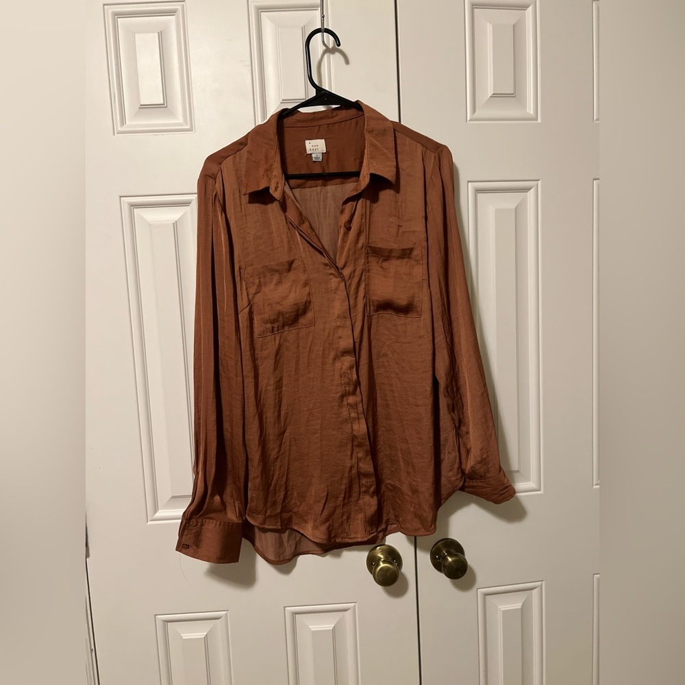 A New Day Rust Button-Up Shirt